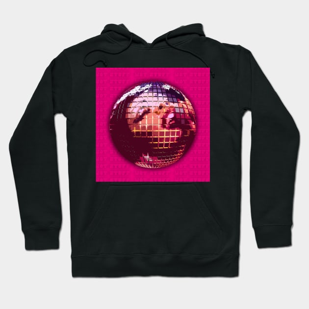 70s Pink & Hot Stuff Disco Ball Hoodie by thematics